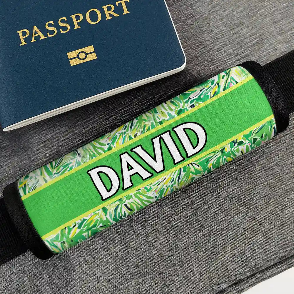 Travel,Happy,Gift For Yourself,Summer - Tropical Pattern Name - Personalized Luggage Handle Wrap