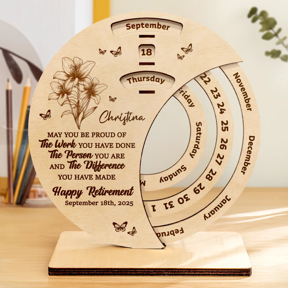 Truly Proud Of You Happy Retirement - Personalized Spinning Perpetual Desk Calendar