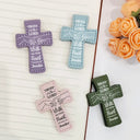 Christian, Reading, Gift For Yourself - Trust In The Lord With All Your Heart - Personalized Cross Leather Magnetic Bookmark