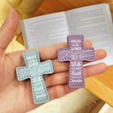 Christian, Reading, Gift For Yourself - Trust In The Lord With All Your Heart - Personalized Cross Leather Magnetic Bookmark