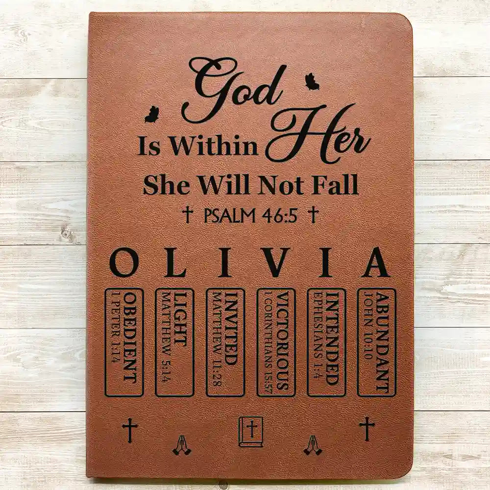 Christmas,Gift For Yourself,Christian - Trust In The Lord With All Your Heart - Personalized Leather Journal