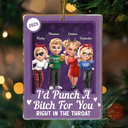 Gift For Bestie,Gift For Sisters,Happy,Christmas - Turban Besties Right In The Throat Toy Box - Personalized Custom Shaped Acrylic Ornament