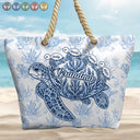Gift For Grandma, Summer, Adorable, Icon - Turtle Grandma Mom And Kids - Personalized Beach Bag