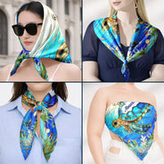 Gift For Grandma,Gift For Mother,Happy,Love,Icon - Turtle Silky Satin Effect Mom Grandma - Personalized Scarf