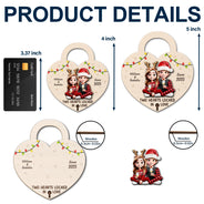 Gift For Couples,Gift For Husband,Gift For Wife,Gift For Boyfriend,Gift For Girlfriend,Christmas,Happy - Two Hearts Locked In Love Couple - Personalized 2-Layered Wooden Ornament