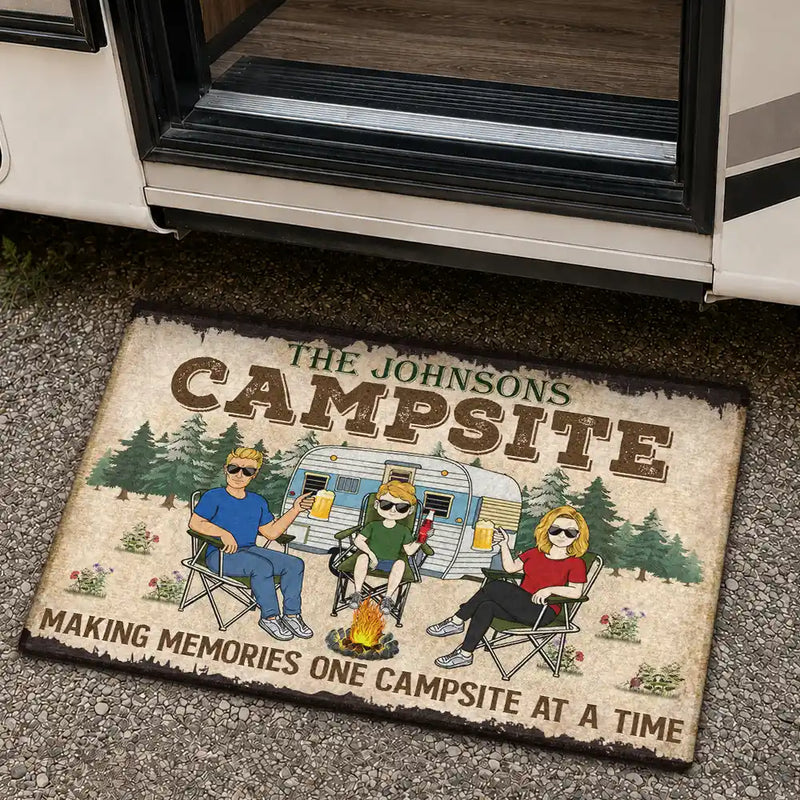 Making Memories One Campsite At A Time Camping Family - Personalized Custom Doormat
