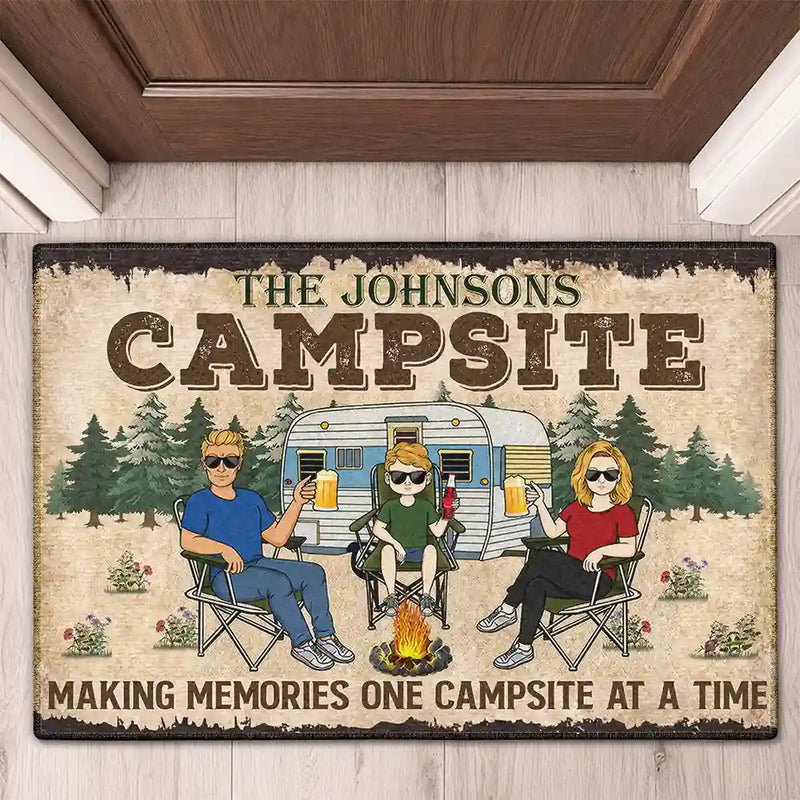 Making Memories One Campsite At A Time Camping Family - Personalized Custom Doormat