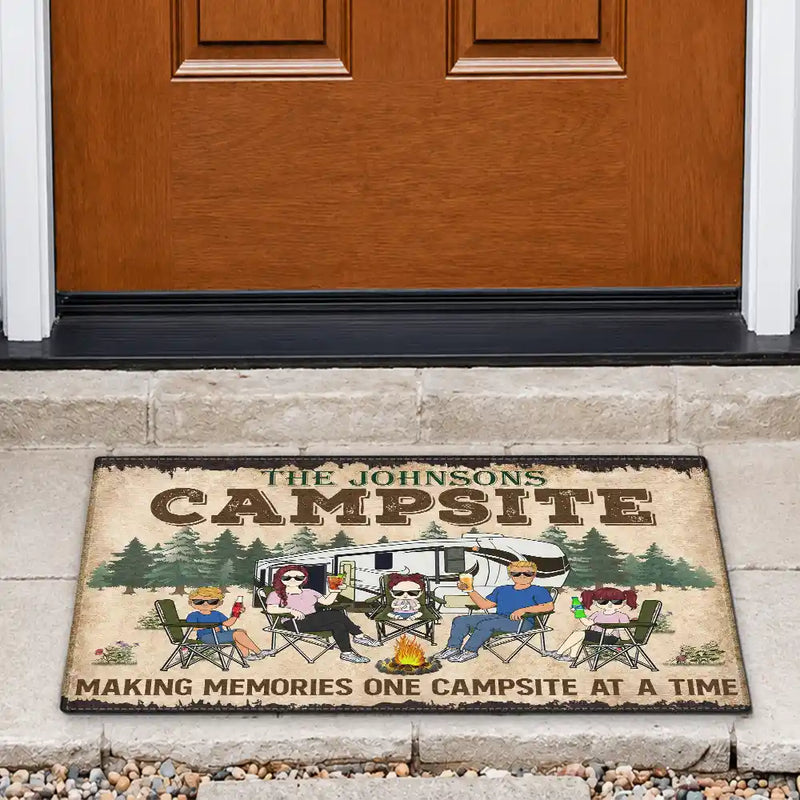 Making Memories One Campsite At A Time Camping Family - Personalized Custom Doormat