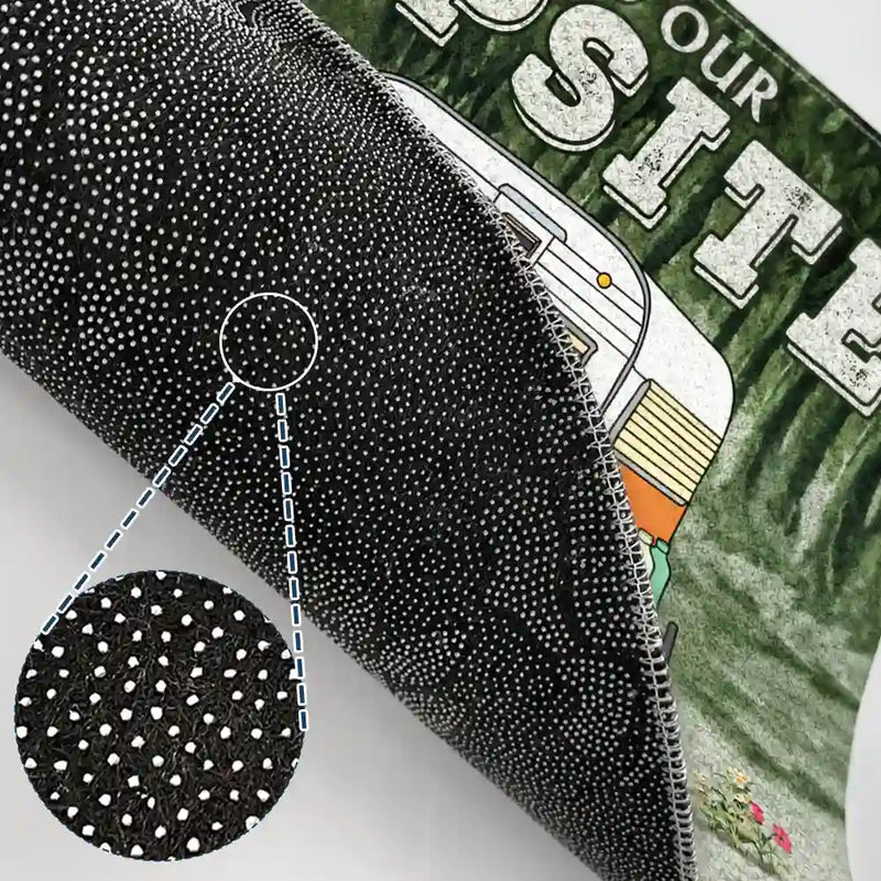 Camping Couple Welcome To Our Campsite - Gift For Dog Lovers - Personalized Custom Doormat