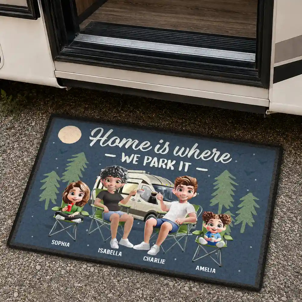 Home Is Where We Park It - Personalized Doormat