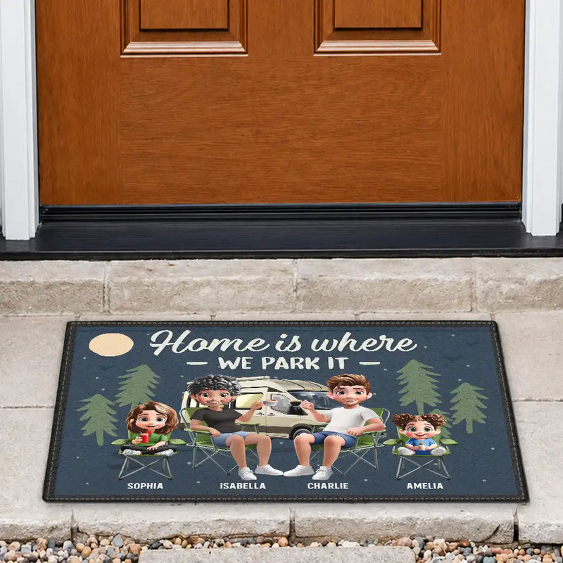 Home Is Where We Park It - Personalized Doormat