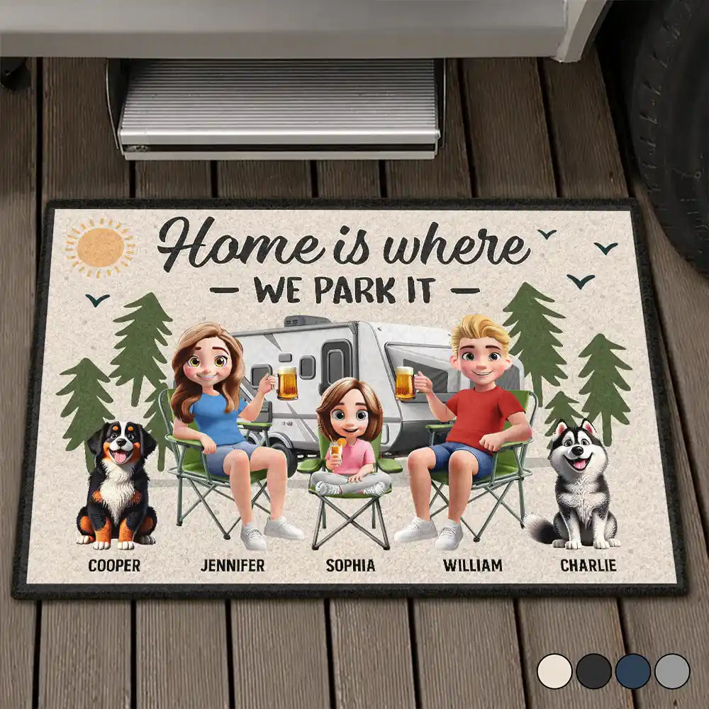 Home Is Where We Park It - Personalized Doormat