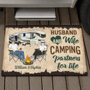 Partenaires de camping pour la vie, mari, femme, couple de camping - Paillasson personnalisé