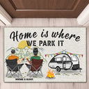 Home Is Where We Park It - Gift For Camping Lovers - Personalized Custom Doormat