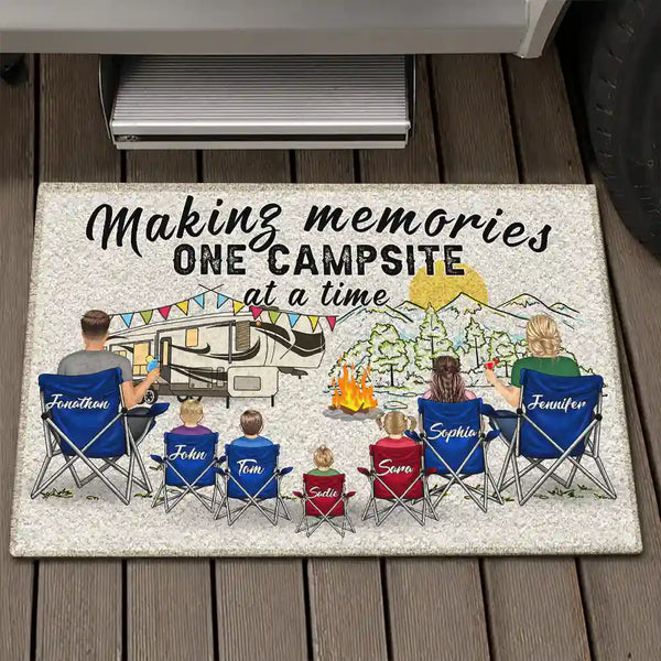 Créer des souvenirs, un camping à la fois - Cadeau pour famille en camping - Paillasson personnalisé