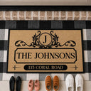 Family Monogram With Address Vintage Decor - Personalized Doormat