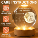 Custom Photo,New baby,New Mom,New Dad,Happy - Custom Photo Calendar The Day You Became My Mommy - Personalized Crystal Globe Lamp