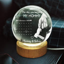 Calendar Our First Mother's Day Father's Day The Day You Became My Mom Dad - Personalized Crystal Globe Lamp