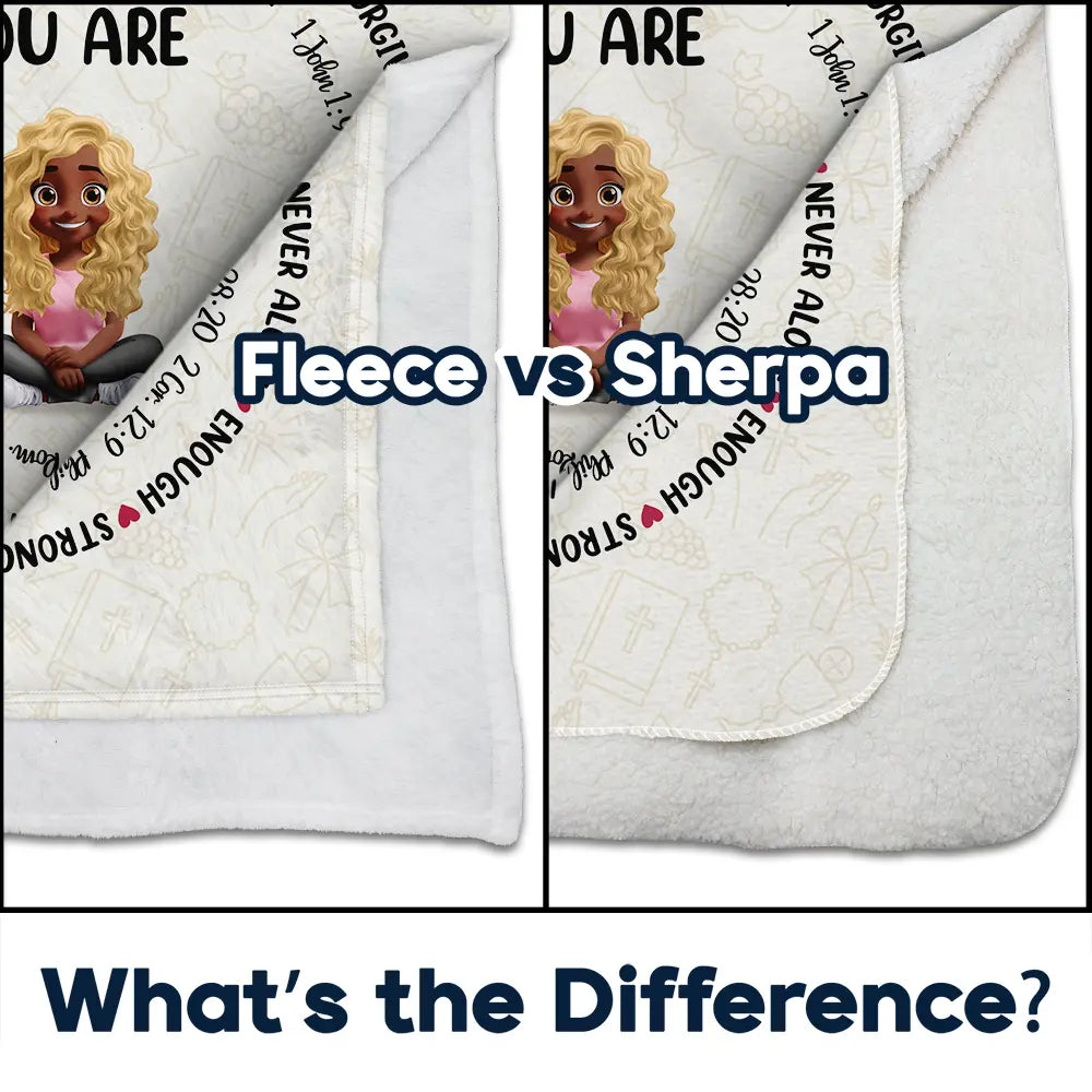 Christmas,Christian,Gift For Yourself - Christian Affirmation Bible Verse - Personalized Fleece Blanket, Sherpa Blanket