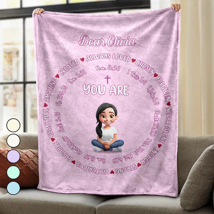 Christian Affirmation Bible Verse - Personalized Fleece Blanket, Sherpa Blanket