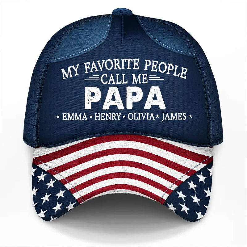 Gift For Husband,Parents,Gift For Yourself,Gift For Men,Gift For Grandpa,Gift For Father,Independence Day,Proud - US Flag My Favorite People - Personalized Classic Cap