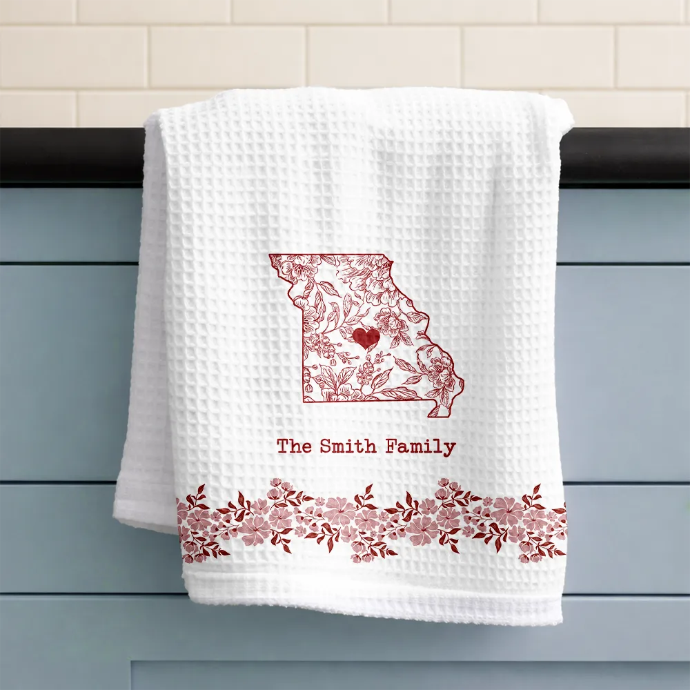 Independence Day,America 250th,Family,Parents,Gift For Grandparents,Icon,Proud - US Family States - Personalized Kitchen Towel