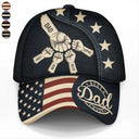 Independence Day,Gift For Men,Gift For Father,Gift For Husband,Gift For Uncle,Gift For Grandpa,Icon,Proud - US Flag Fist Bump Best Dad Grandpa Ever - Personalized Classic Cap