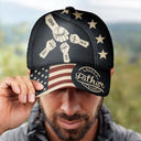 Independence Day,Gift For Men,Gift For Father,Gift For Husband,Gift For Uncle,Gift For Grandpa,Icon,Proud - US Flag Fist Bump Best Dad Grandpa Ever - Personalized Classic Cap