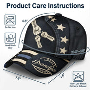 Independence Day,Gift For Men,Gift For Father,Gift For Husband,Gift For Uncle,Gift For Grandpa,Icon,Proud - US Flag Fist Bump Best Dad Grandpa Ever - Personalized Classic Cap