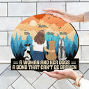 Dog Lovers ,Dog Mom, Dog Dad, Happy - Unbreakable Bond Dog Mom Dog Dad - Personalized Custom Shaped Wood Sign
