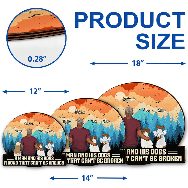 Dog Lovers ,Dog Mom, Dog Dad, Happy - Unbreakable Bond Dog Mom Dog Dad - Personalized Custom Shaped Wood Sign