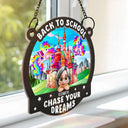 Gift For Kids,Happy - Unicorn Chase Your Dreams - Personalized Window Hanging Suncatcher Ornament