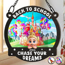 Gift For Kids,Happy - Unicorn Chase Your Dreams - Personalized Window Hanging Suncatcher Ornament