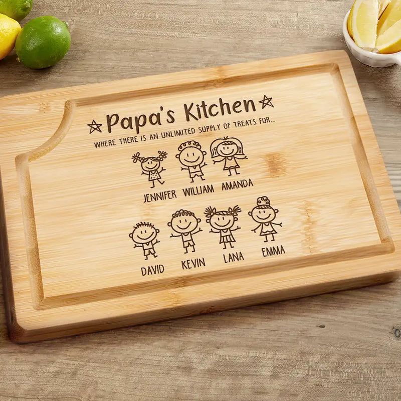 Gift For Husband,Gift For Yourself,Gift For Men,Gift For Grandpa,Grandpa's Hobby,Gift For Father,Dad's Hobby,Cooking - Unlimited Supply Of Treats - Personalized Wooden Cutting Board