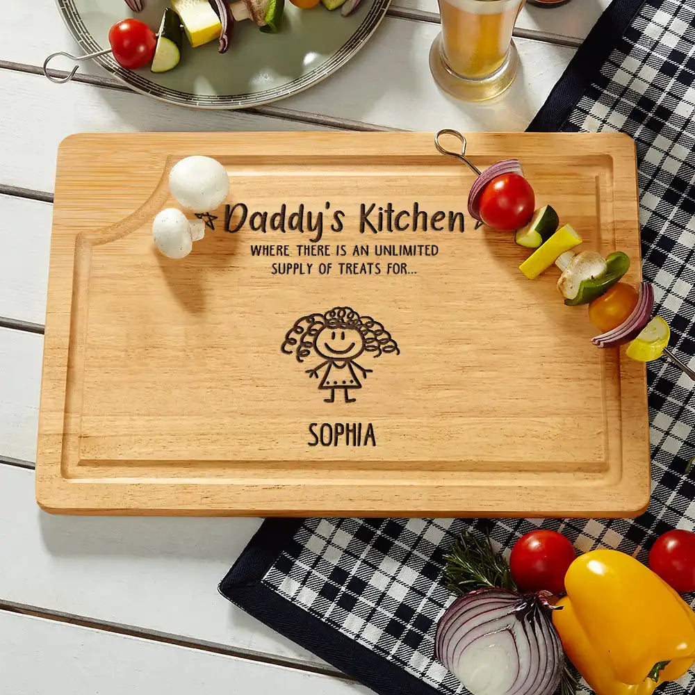 Gift For Husband,Gift For Yourself,Gift For Men,Gift For Grandpa,Grandpa's Hobby,Gift For Father,Dad's Hobby,Cooking - Unlimited Supply Of Treats - Personalized Wooden Cutting Board