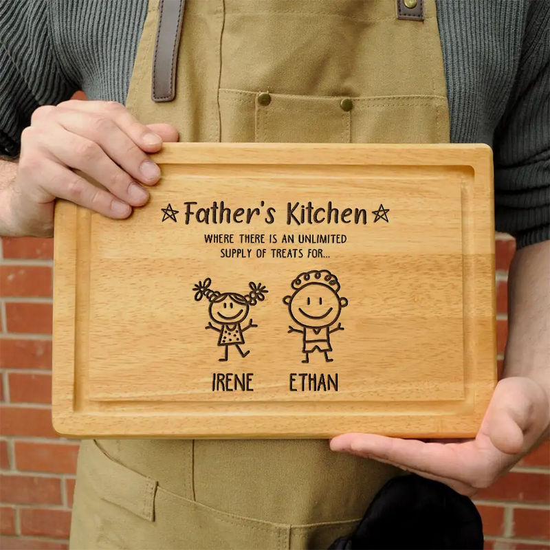 Gift For Husband,Gift For Yourself,Gift For Men,Gift For Grandpa,Grandpa's Hobby,Gift For Father,Dad's Hobby,Cooking - Unlimited Supply Of Treats - Personalized Wooden Cutting Board