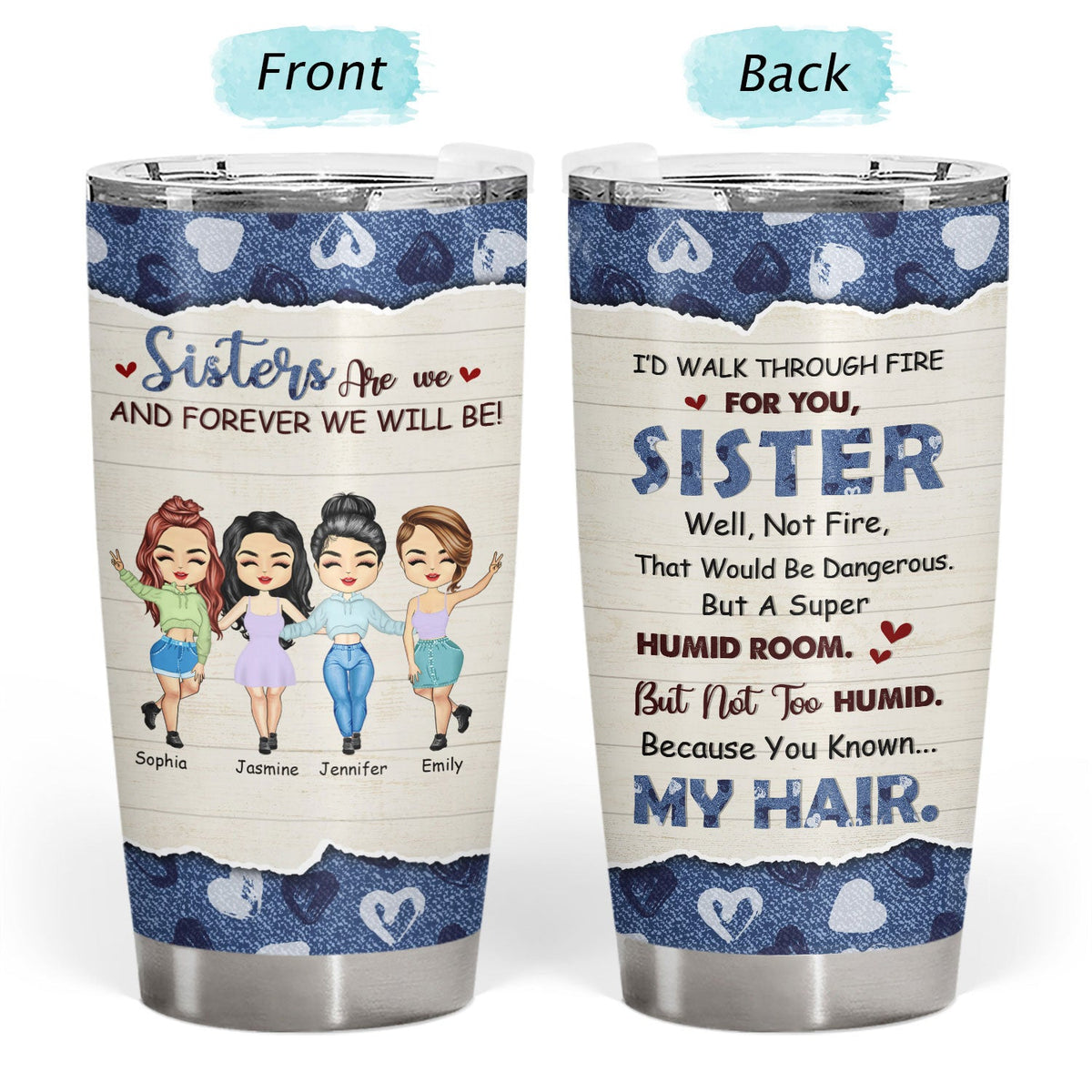 I Would Fight A Bear - Gift For Sisters - Personalized Custom Tumbler