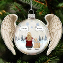 Memorial,Pet Lovers,Christmas,Sad - Angel Wings Heart Pet Memorial I Miss You - Personalized Custom Shaped Glass Ornament
