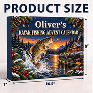 Christmas, Custom Text, Fishing, Happy - Fishing Gift For Husband And Son, Daughter - Personalized Custom Name Christmas Countdown Box Advent Calendar