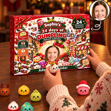 Squishy 24 Days Of Dumpling Festive Gift For Kids - Personalized Custom Photo Christmas Countdown Advent Calendar