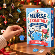 Adorable,Christmas,Custom Text,Nurse - Custom Name Nurse Charm - Personalized Christmas Countdown Advent Calendar