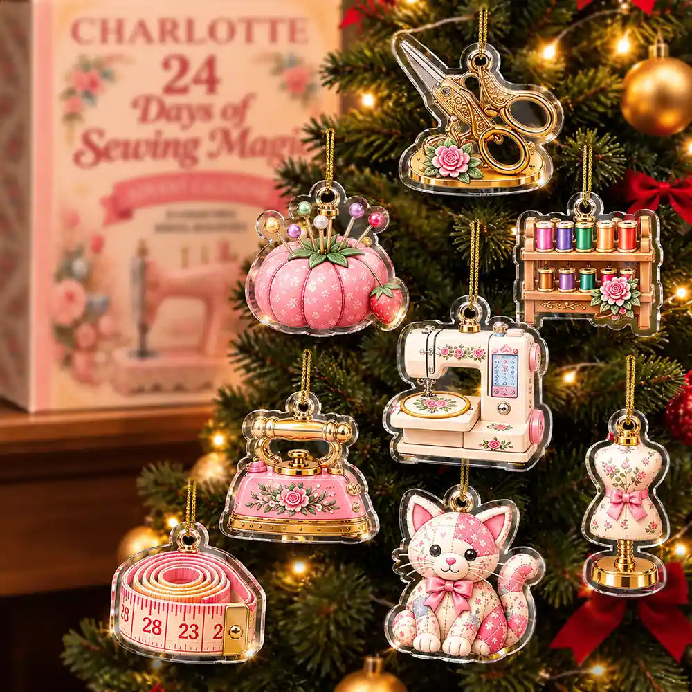 Adorable,Christmas,Custom Text,Gift For Mother,Gifts For Her,Sewing - Custom Name Sewing Magic - Personalized Christmas Countdown Advent Calendar