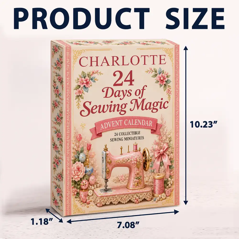 Adorable,Christmas,Custom Text,Gift For Mother,Gifts For Her,Sewing - Custom Name Sewing Magic - Personalized Christmas Countdown Advent Calendar
