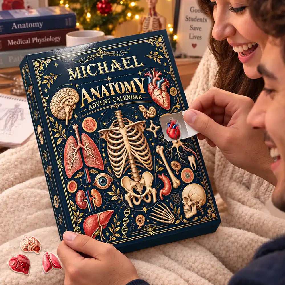 Christmas,Custom Text,Humorous,Nurse - Custom Name Anatomy Nurse Med Student - Personalized Christmas Countdown Advent Calendar