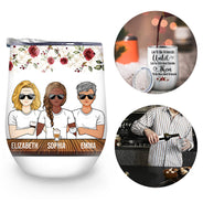Meilleurs amis, vieux et nouveaux, séniles - Cadeau BFF Bestie - Verre à vin personnalisé