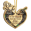 Deer Couple Live Here - Christmas Gift For Couple - Personalized Custom 2 Layered Wooden Ornament