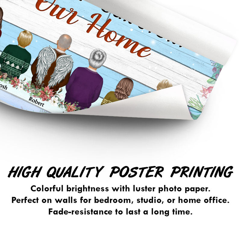 Famille où la vie commence et où l'amour ne finit jamais - Cadeau commémoratif - Cadeau de Noël - Affiche personnalisée