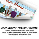 Famille où la vie commence et où l'amour ne finit jamais - Cadeau commémoratif - Cadeau de Noël - Affiche personnalisée