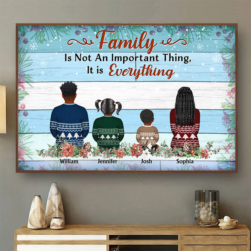 Famille où la vie commence et où l'amour ne finit jamais - Cadeau commémoratif - Cadeau de Noël - Affiche personnalisée