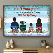 Famille où la vie commence et où l'amour ne finit jamais - Cadeau commémoratif - Cadeau de Noël - Affiche personnalisée